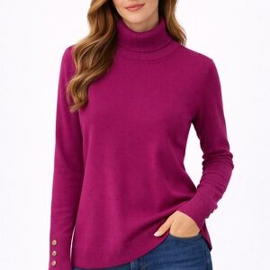 Carolyn Taylor Magenta Turtleneck Sweater